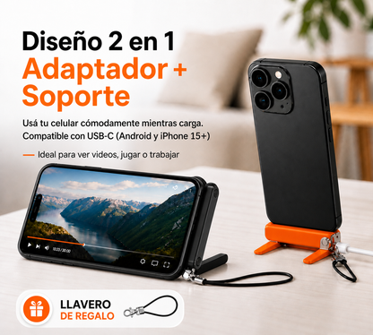Adaptador USB-C 240W con Soporte Plegable (Carga Rápida)